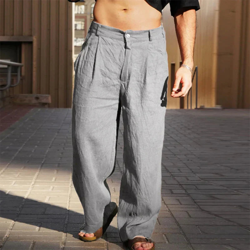 Lunora® | Weite Leinenhose