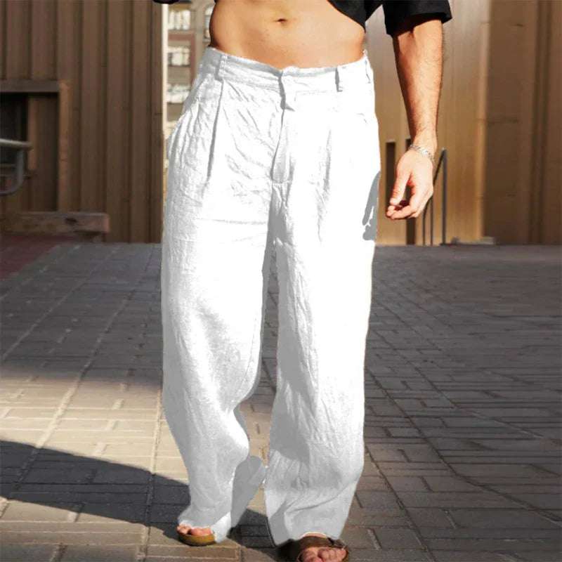 Lunora® | Weite Leinenhose