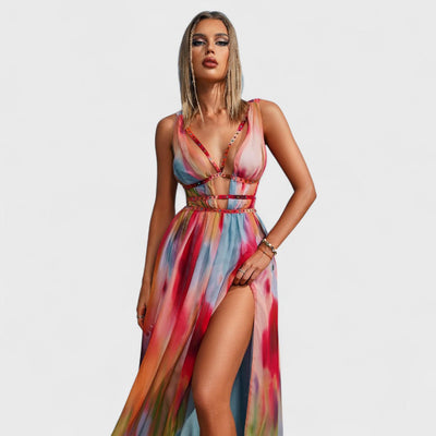 Freya – Langes Kleid mit Print